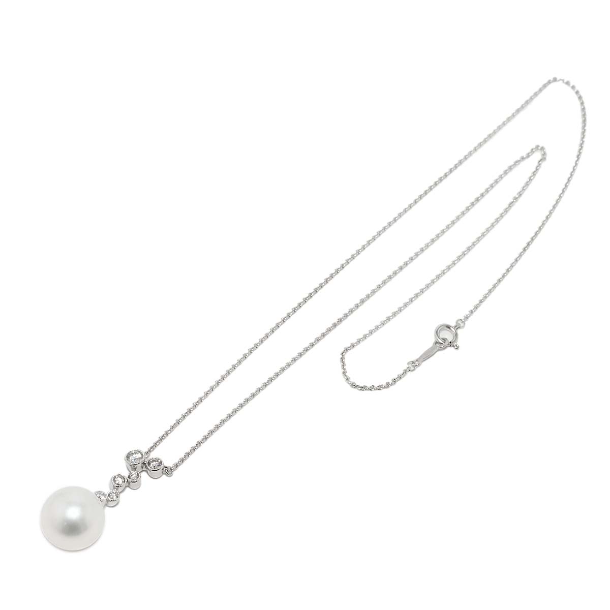 South Sea pearl 11.4mm Diamond 0.25ct Necklace 18K WG 750