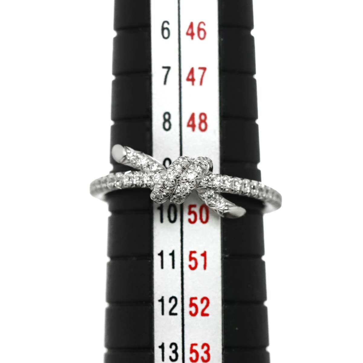 Knot Ring Diamond Ring 18K WG 750 size5.25-5.5(US)