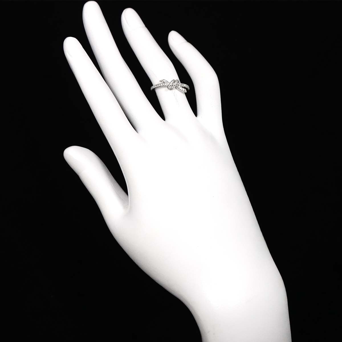 Knot Ring Diamond Ring 18K WG 750 size5.25-5.5(US)