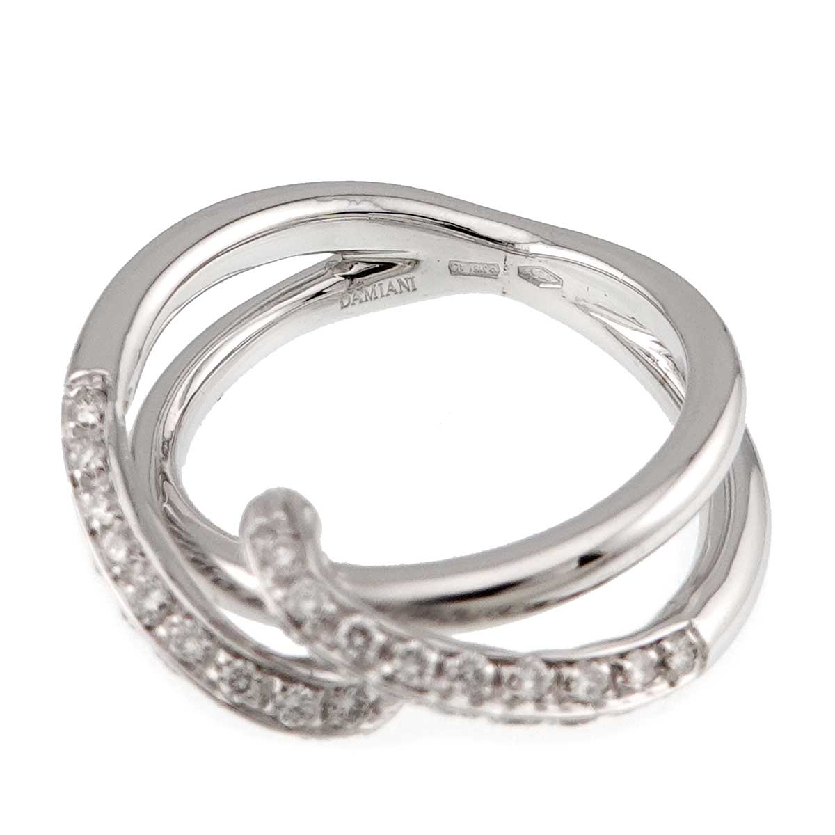 Diamond Ring 18K White Gold 750 size6.5-6.75(US)