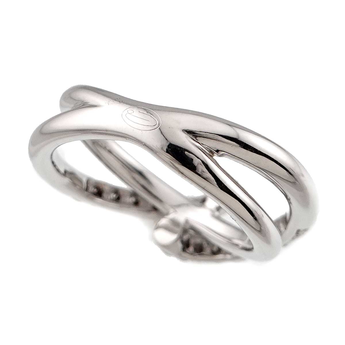 Diamond Ring 18K White Gold 750 size6.5-6.75(US)