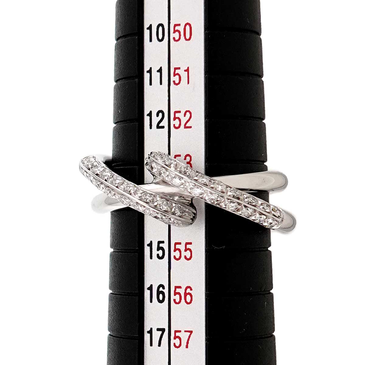 Diamond Ring 18K White Gold 750 size6.5-6.75(US)