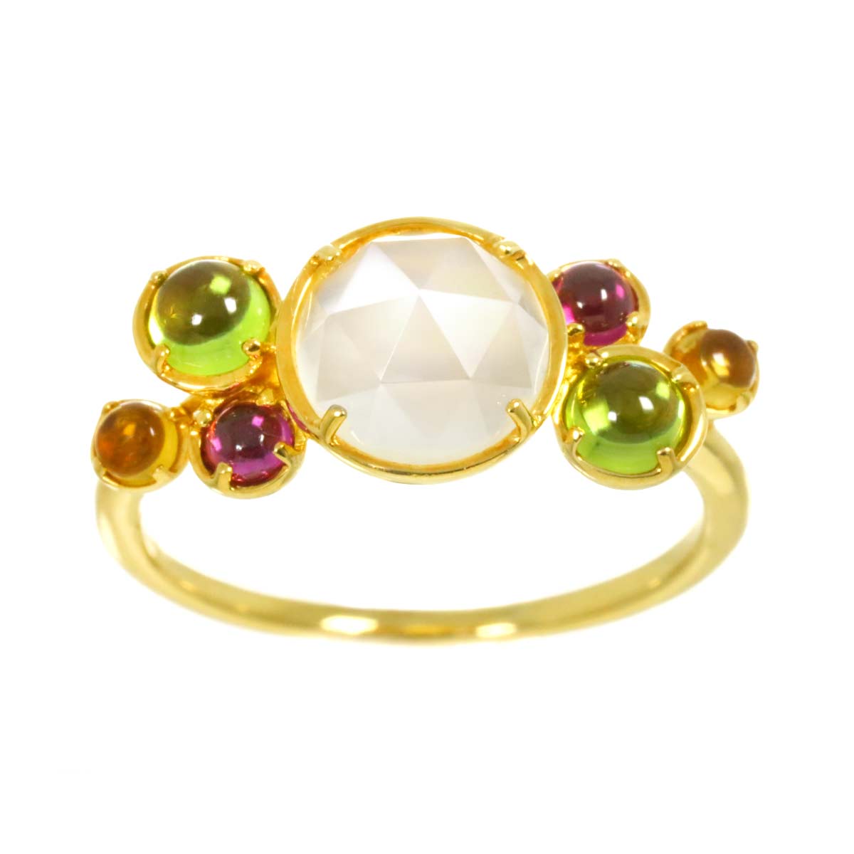 Multi Stone Ring 18K YG 750 Size6-6.25(US)