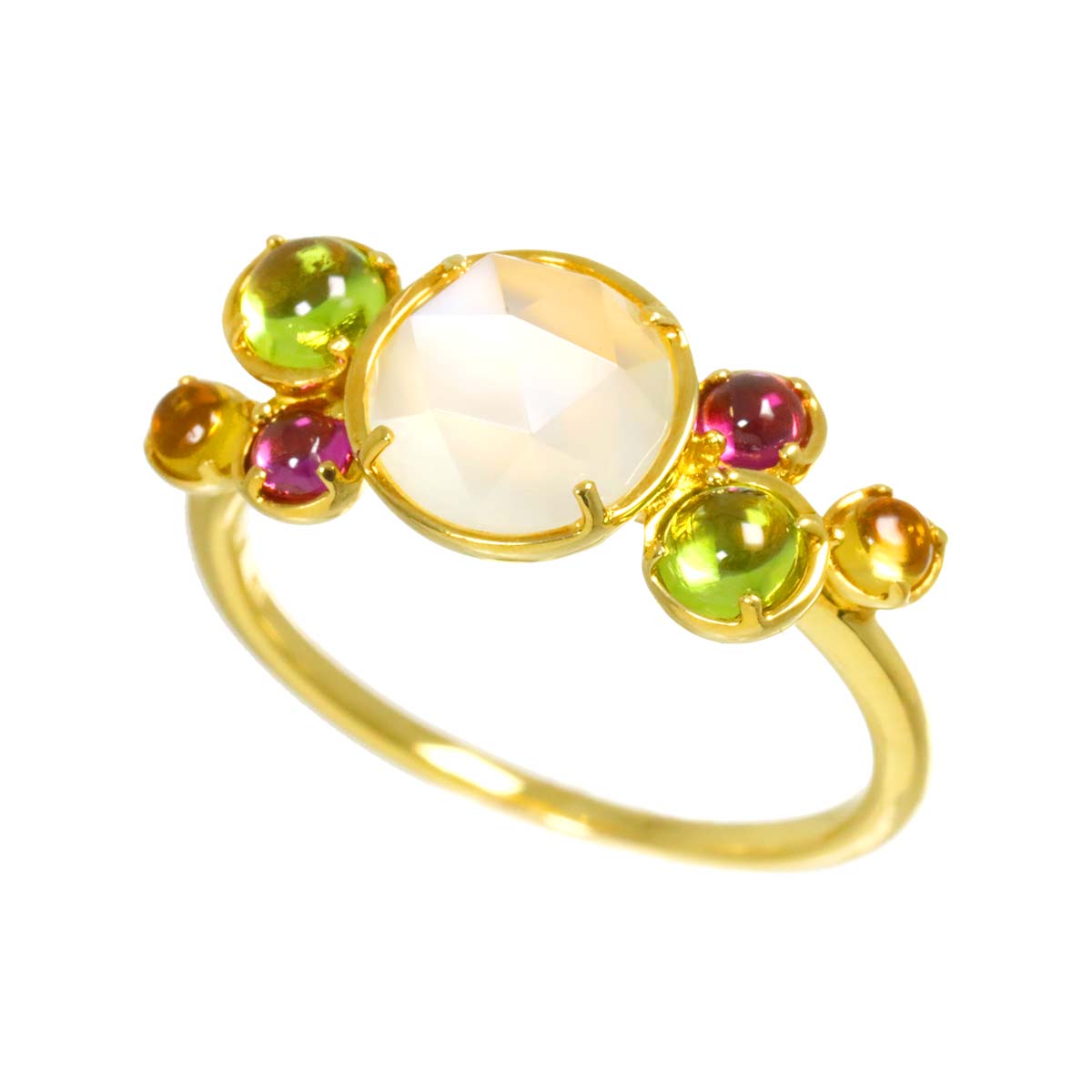 Multi Stone Ring 18K YG 750 Size6-6.25(US)