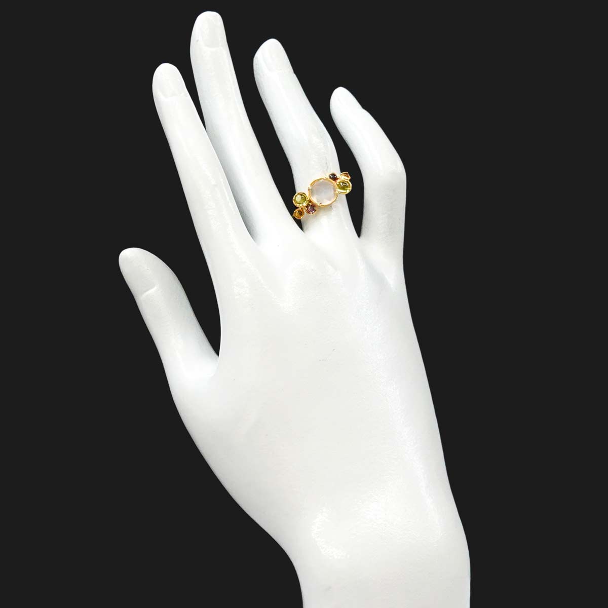 Multi Stone Ring 18K YG 750 Size6-6.25(US)