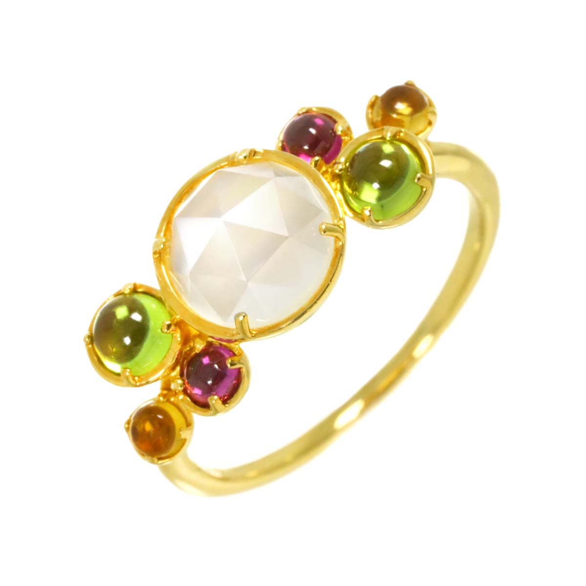 Multi Stone Ring 18K YG 750 Size6-6.25(US)