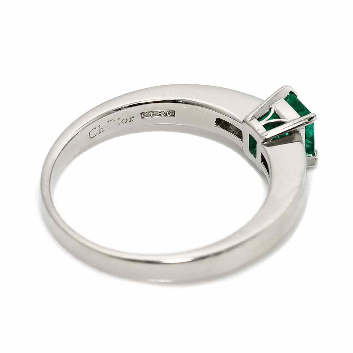 Emerald 0.48ct Diamond 0.20ct Ring Pt size7.25(US)