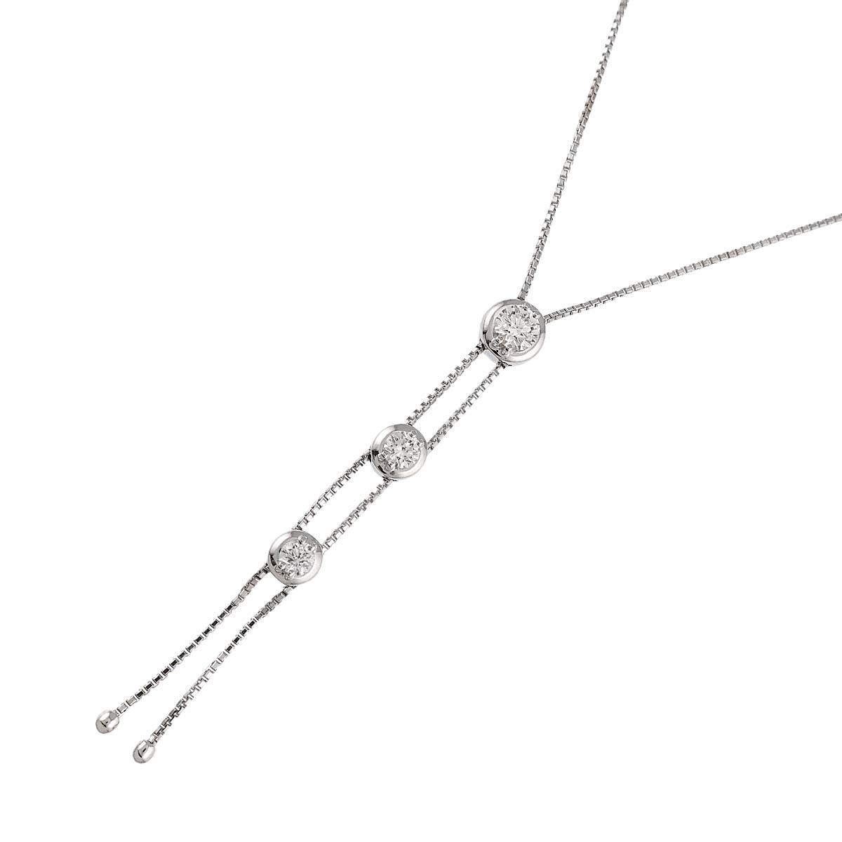 Trilogy Diamond 0.53ct Necklace 18K WG 750