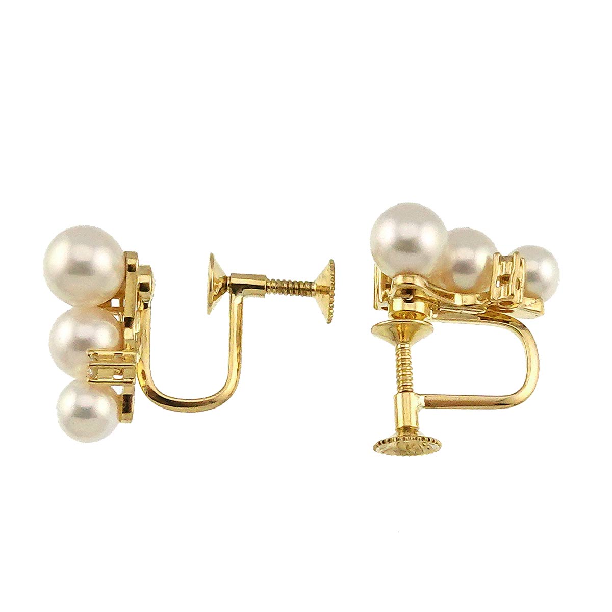 Akoya Pearl 6.0-4.7mm Diamond 0.07/0.07ct Earrings 18K YG 750