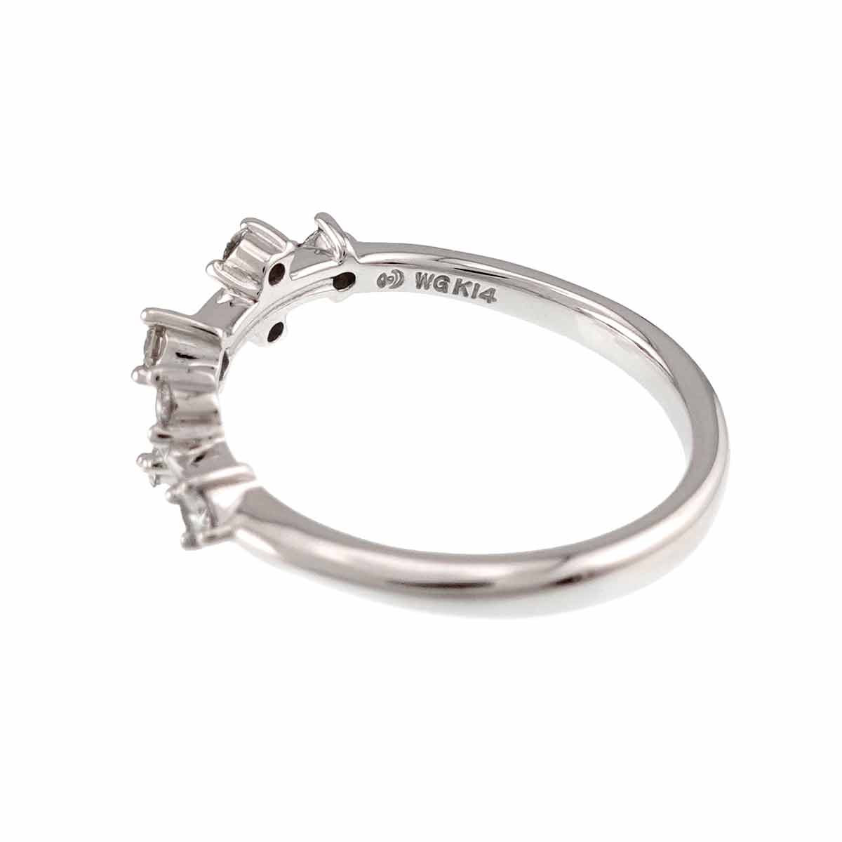 Diamond 0.14ct Ring 14K White Gold 585 Size5.5-5.75(US)