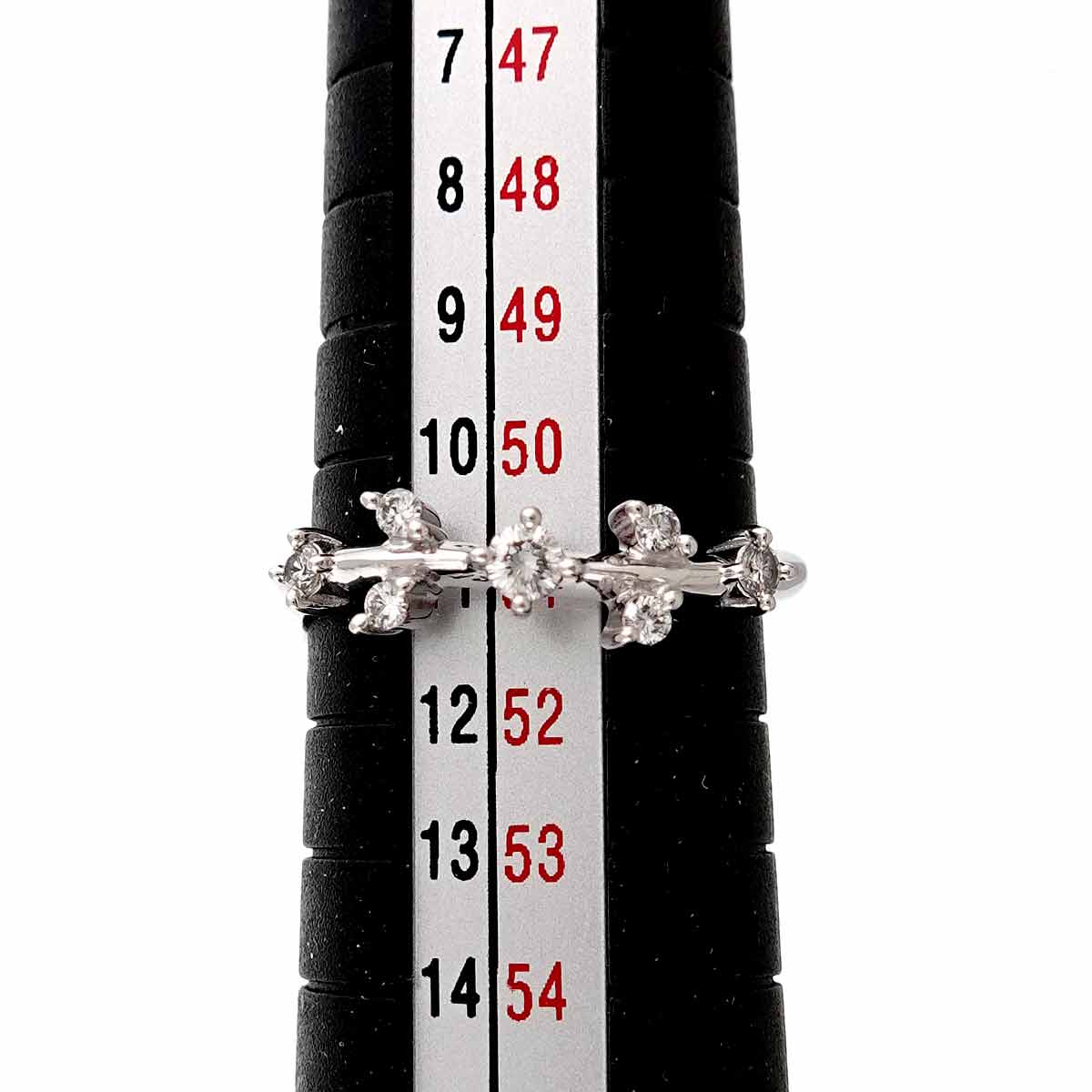 Diamond 0.14ct Ring 14K White Gold 585 Size5.5-5.75(US)