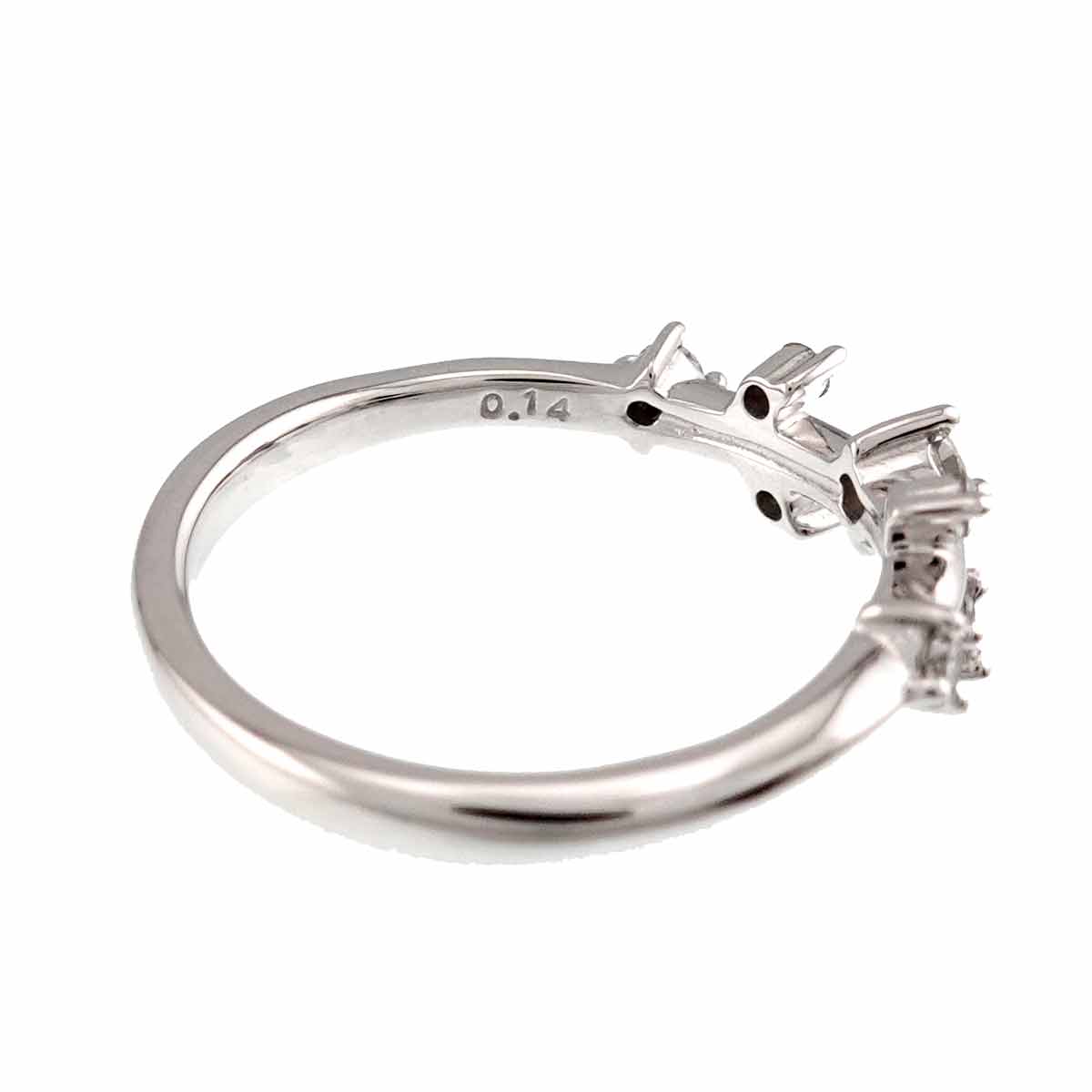 Diamond 0.14ct Ring 14K White Gold 585 Size5.5-5.75(US)