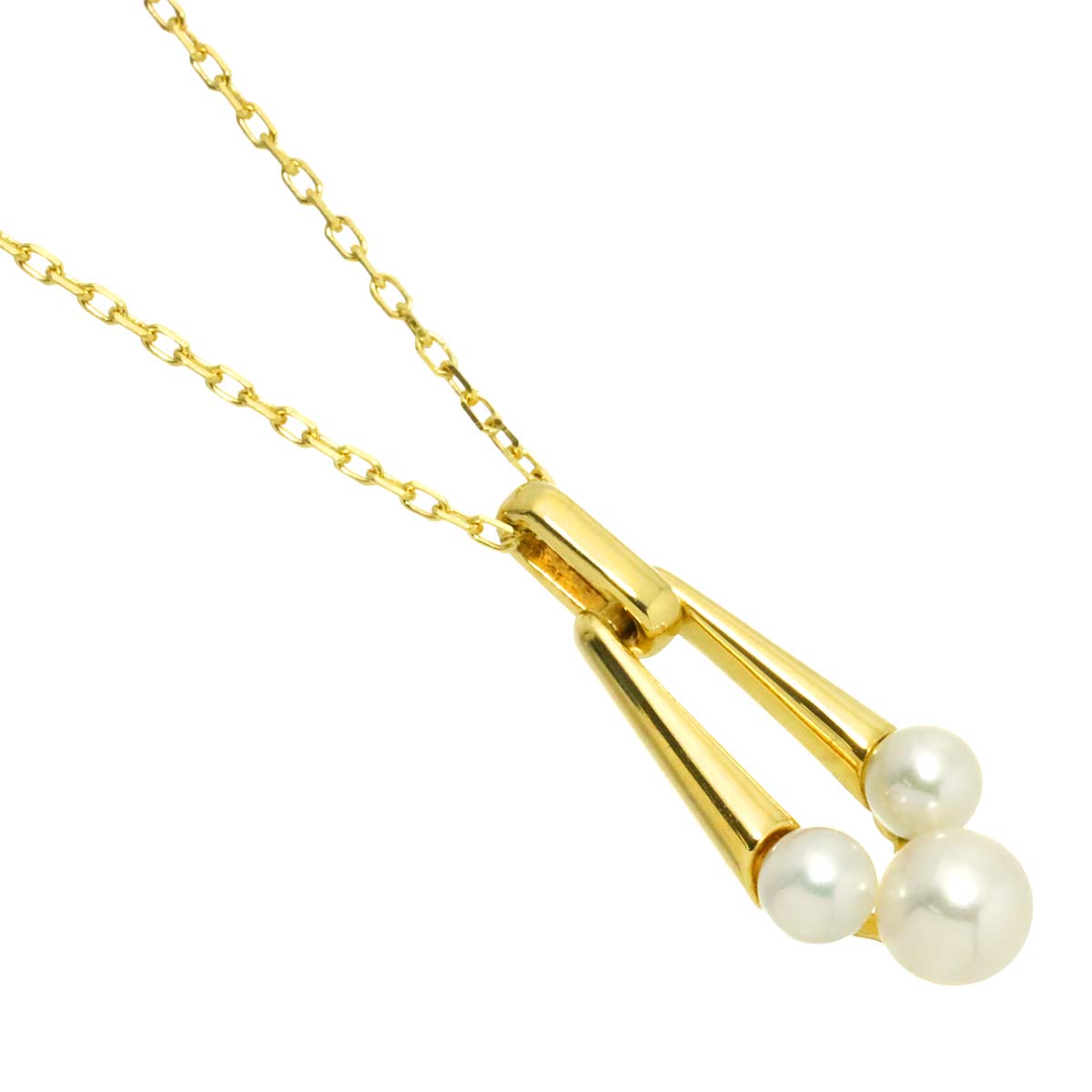 Akoya Pearl 5.4-4.0mm Necklace 18K YG 750