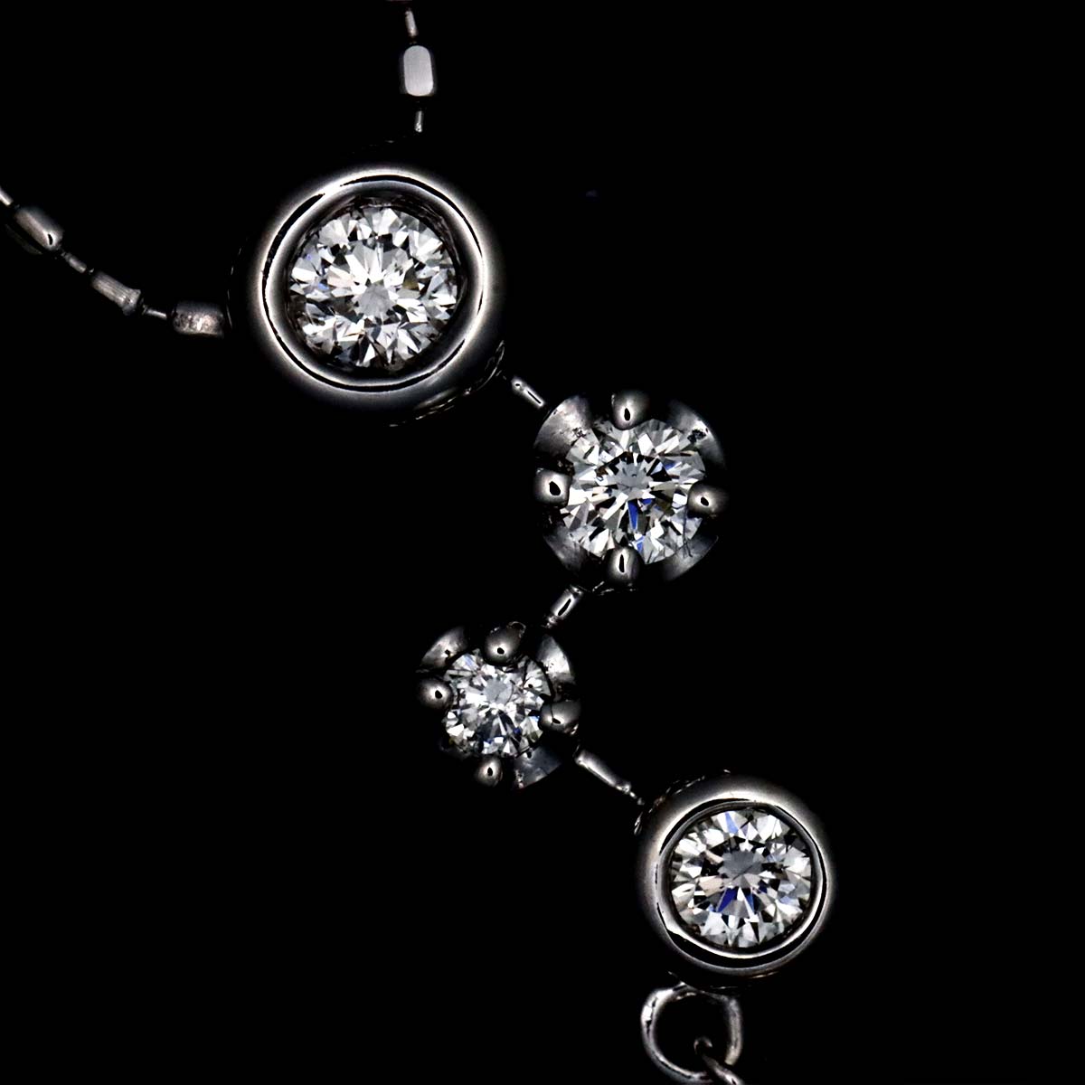 Pearl 7.2mm Diamond 0.12ct Necklace 18K WG 750