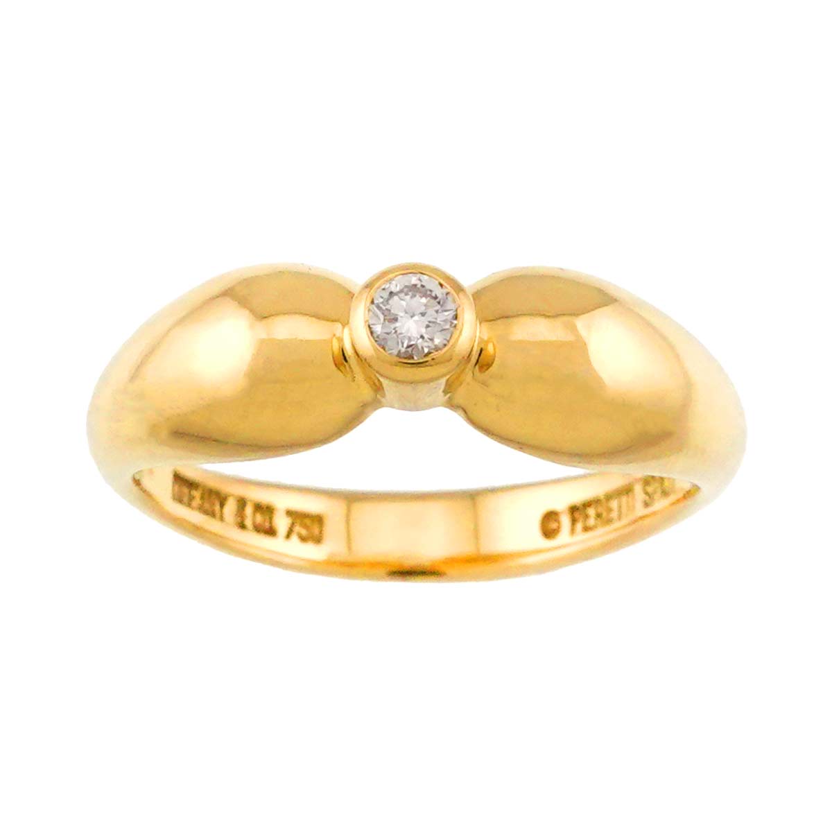 Double Teardrop Diamond Ring 18K YG 750 size4.75-5(US)