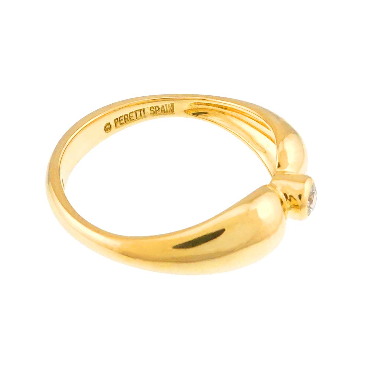 Double Teardrop Diamond Ring 18K YG 750 size4.75-5(US)