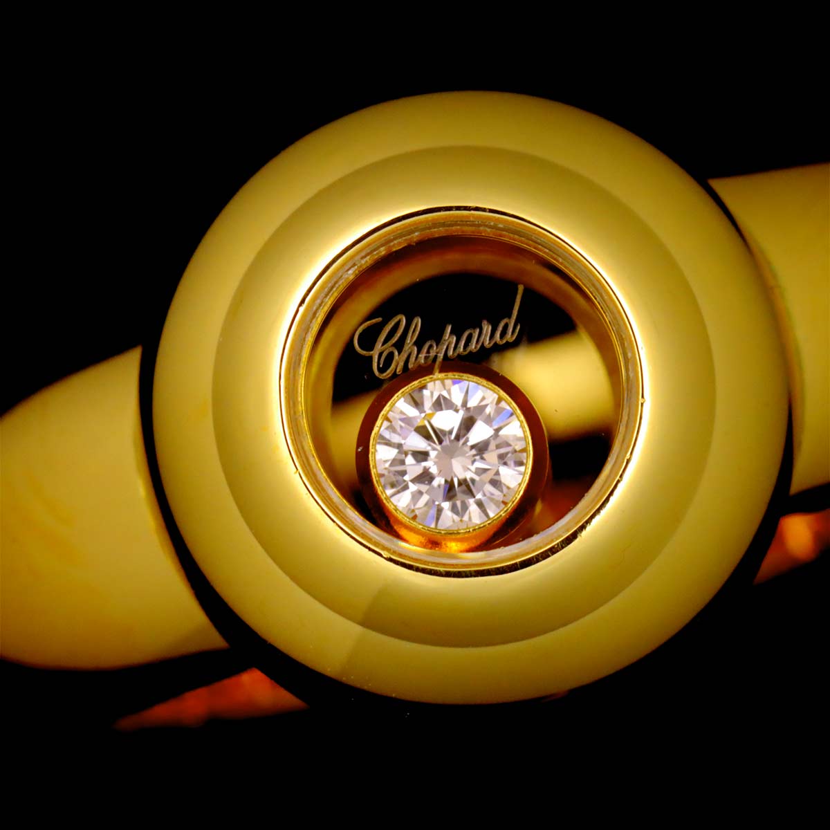 Happy Diamond Ring 18K YG 750 Size6.5-6.75(US)