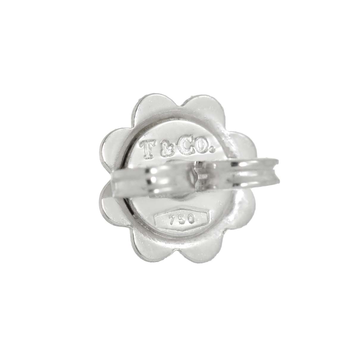 Heart Diamond Earrings Pierced 18K WG 750