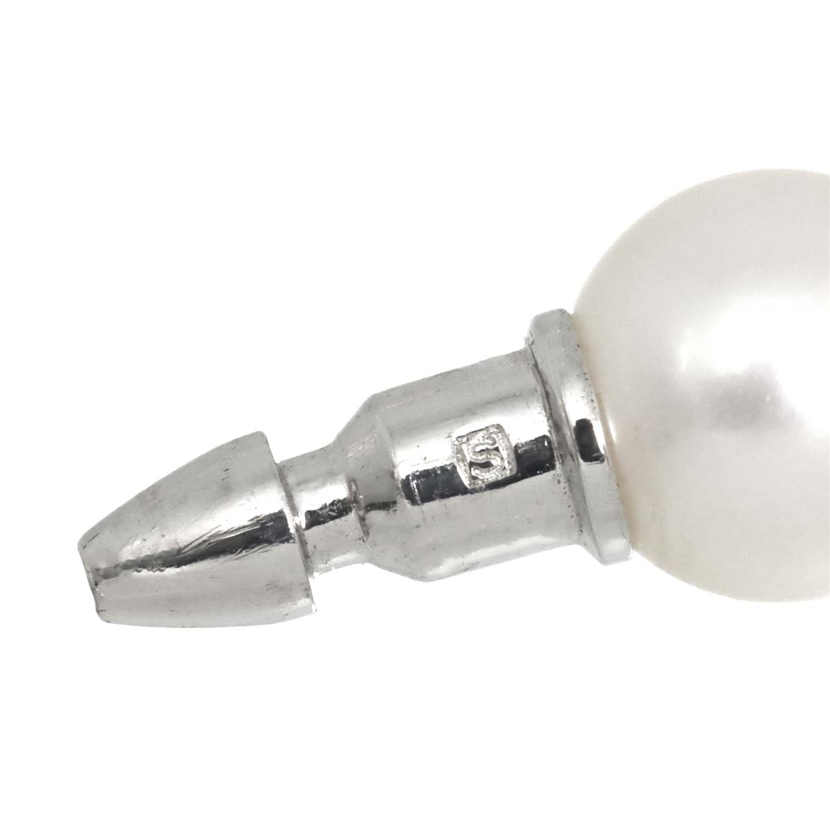 Akoya Pearl Necklace Earrings Pierced SV 18K WG 750