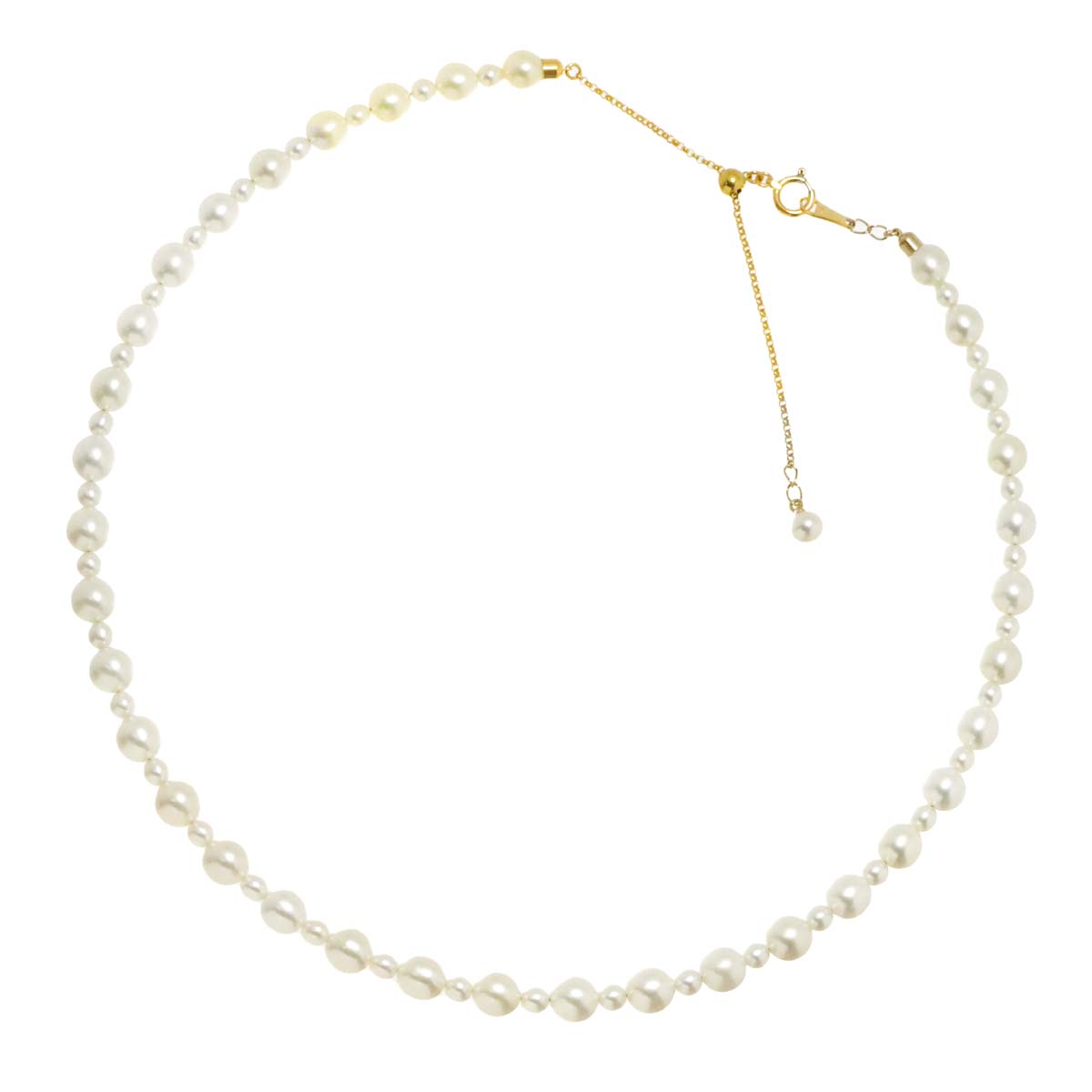 Freshwater cultured pearl 5.7-3.4mm Necklace 18K YG 750