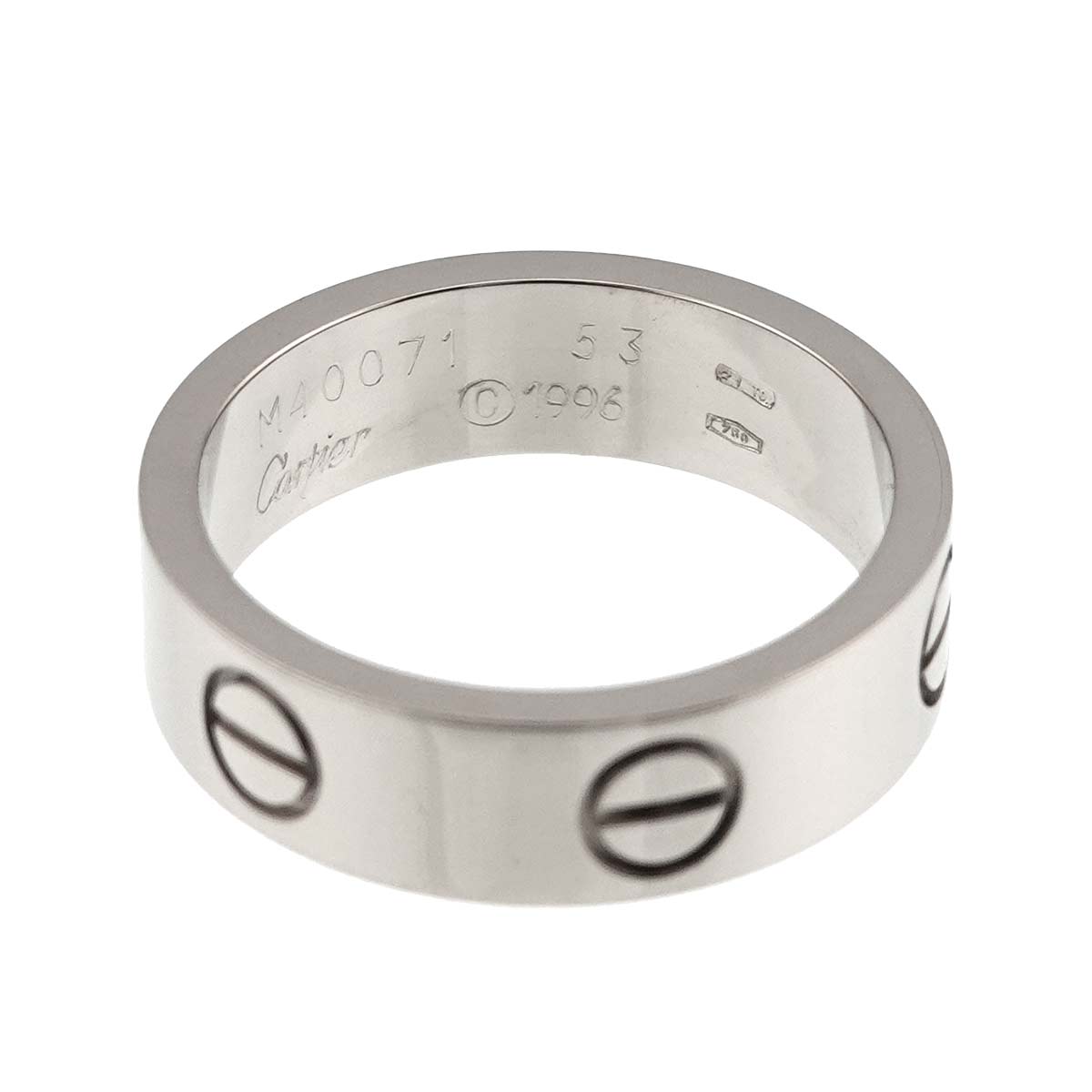 Love Ring 18K White Gold 750 size53 6(US)