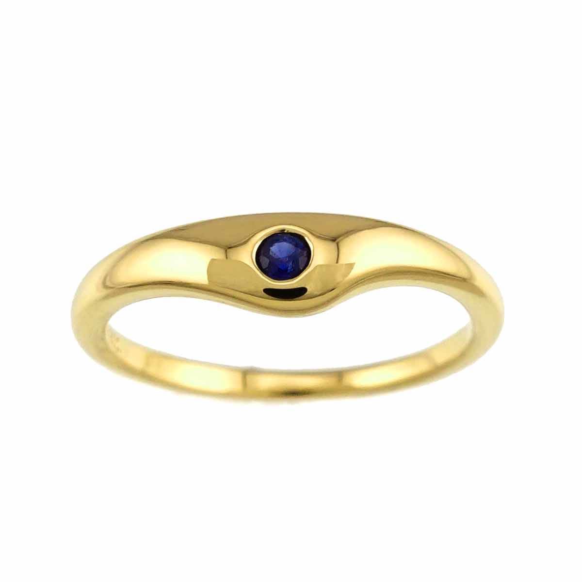Sapphire Ring 18K Yellow Gold 750 Size:5.25(US)
