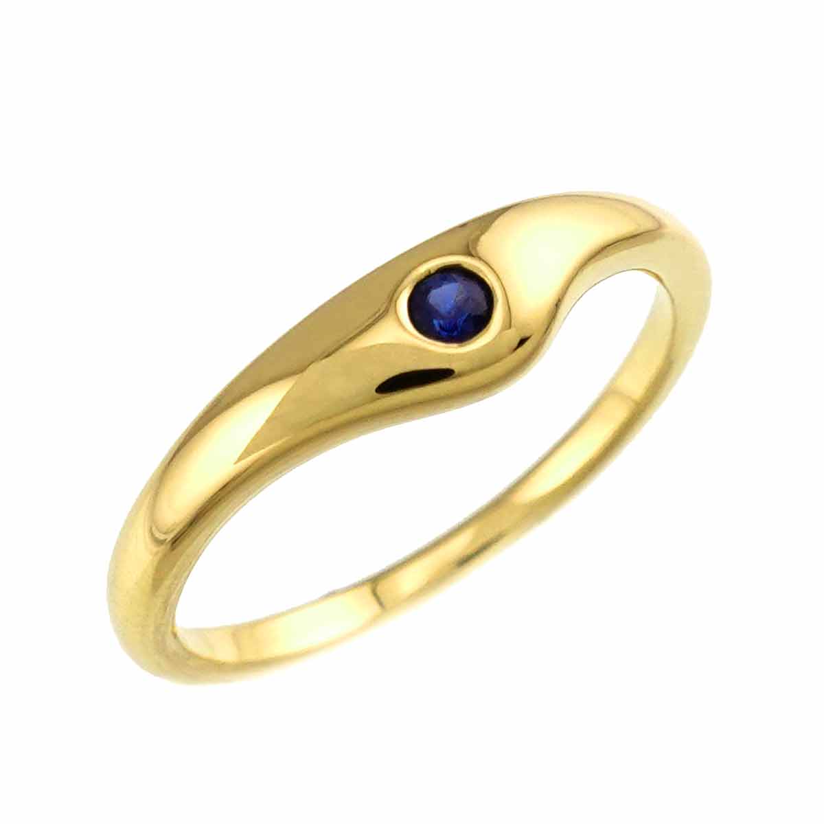 Sapphire Ring 18K Yellow Gold 750 Size:5.25(US)