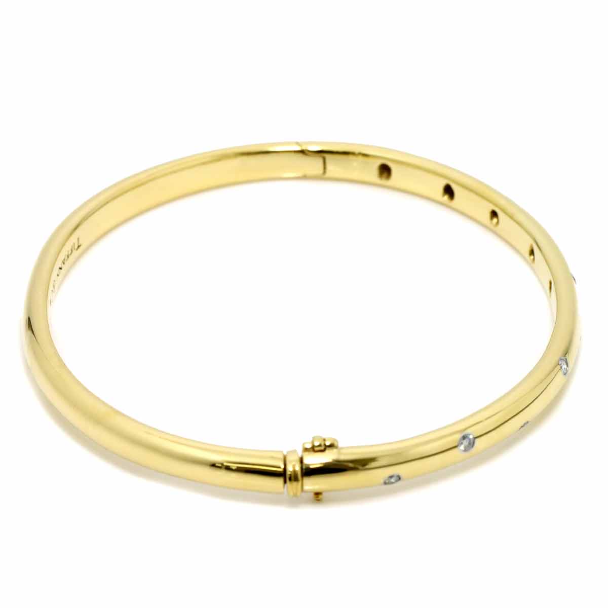 Dots Diamond Bangle Bracelet 18K YG 750 Pt