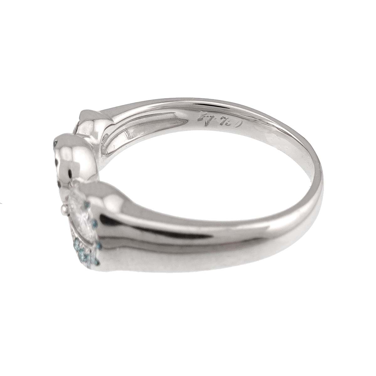 Diamond 0.40ct Treat Diamond 0.10ct Ring 18K WG 5.25(US)