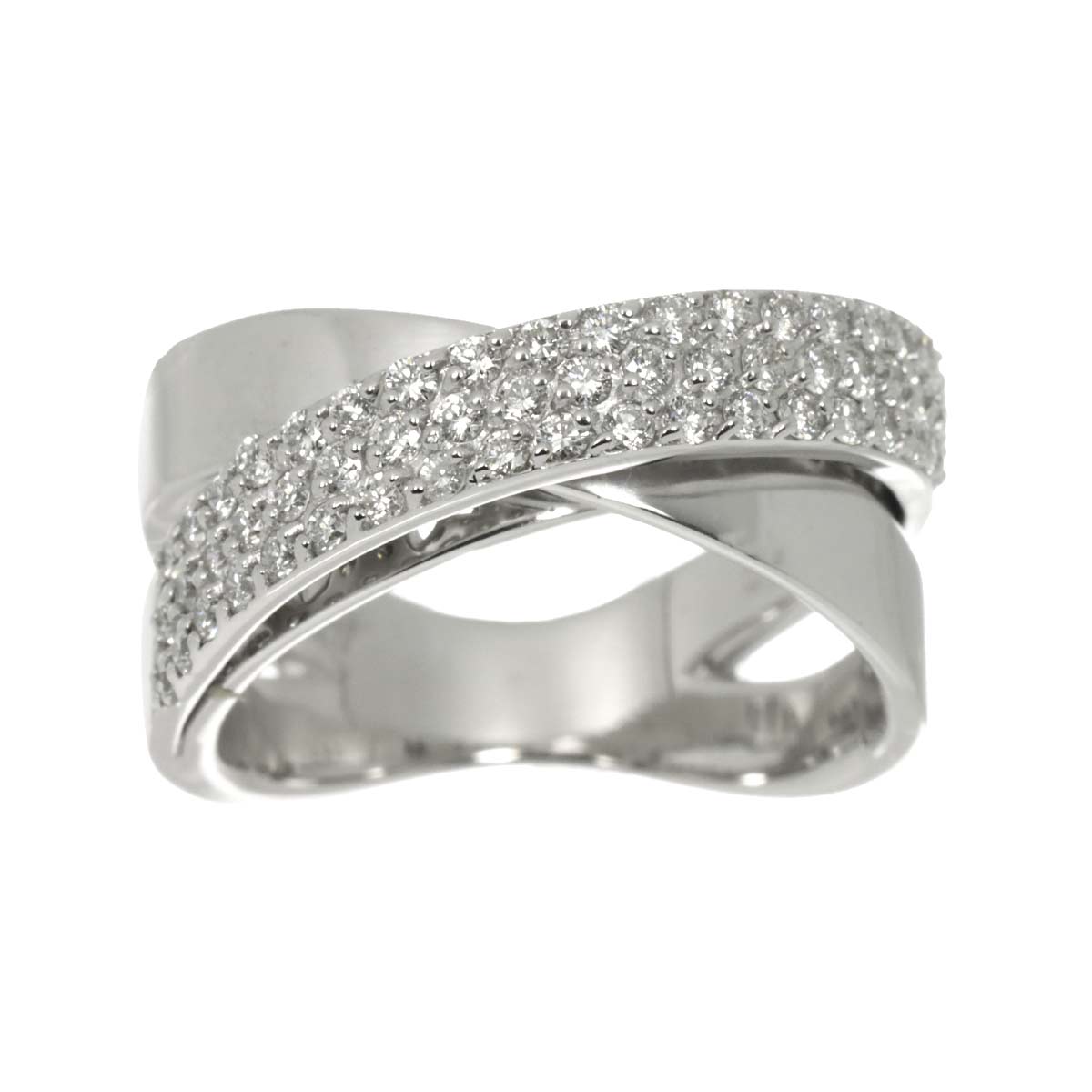Diamond 0.57ct Ring 18K WG 750 Size6(US)