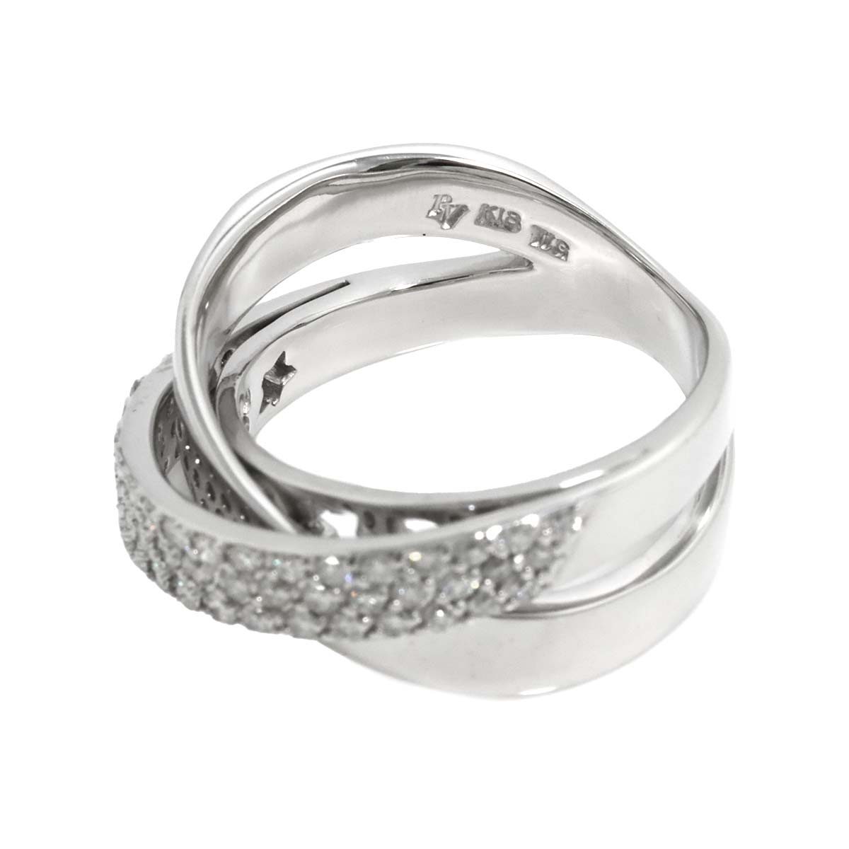 Diamond 0.57ct Ring 18K WG 750 Size6(US)