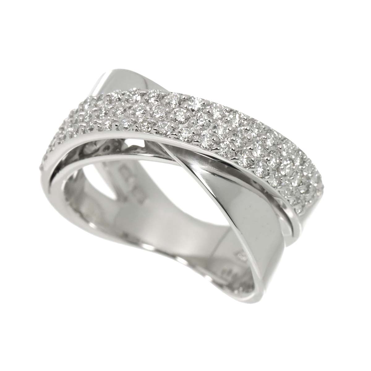 Diamond 0.57ct Ring 18K WG 750 Size6(US)