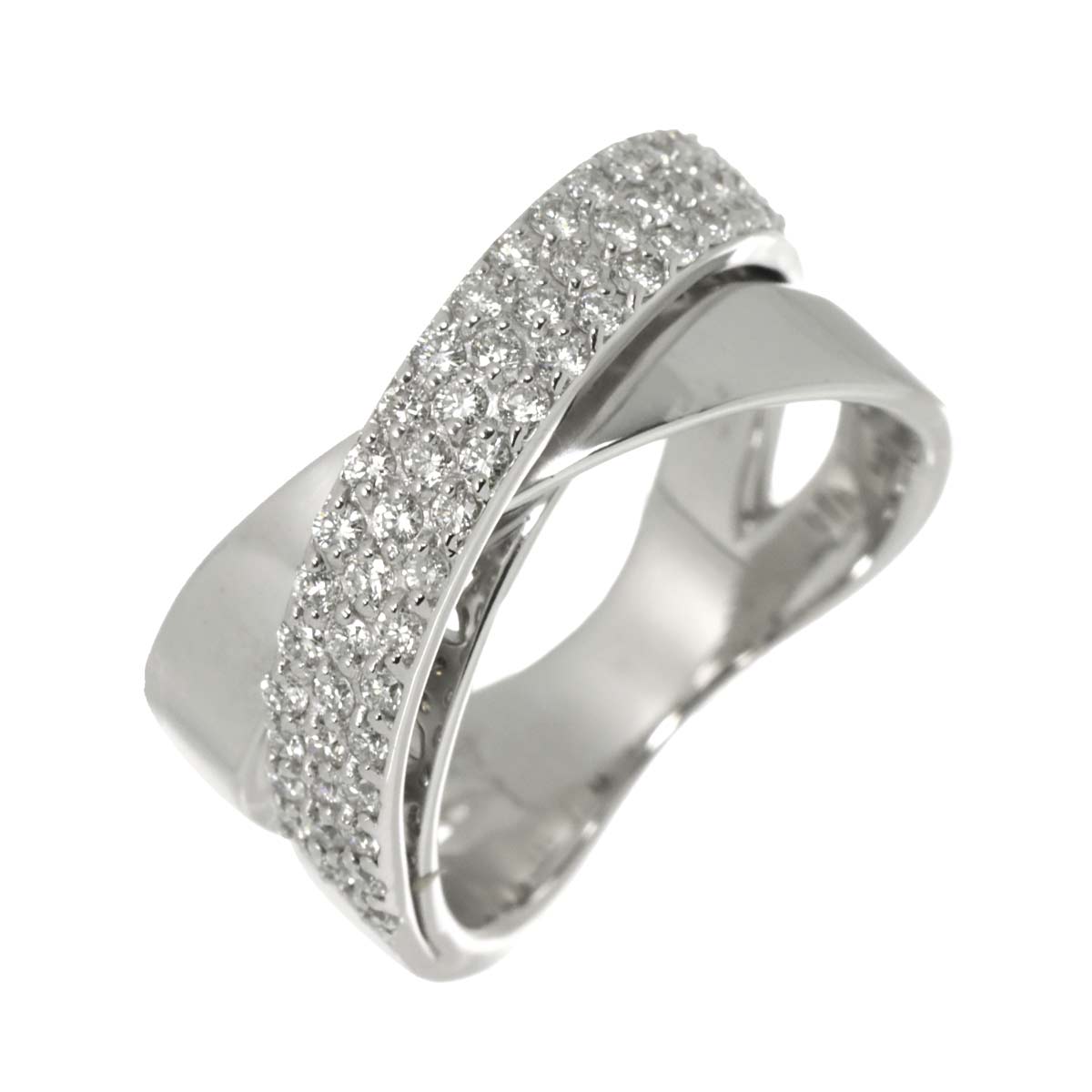 Diamond 0.57ct Ring 18K WG 750 Size6(US)