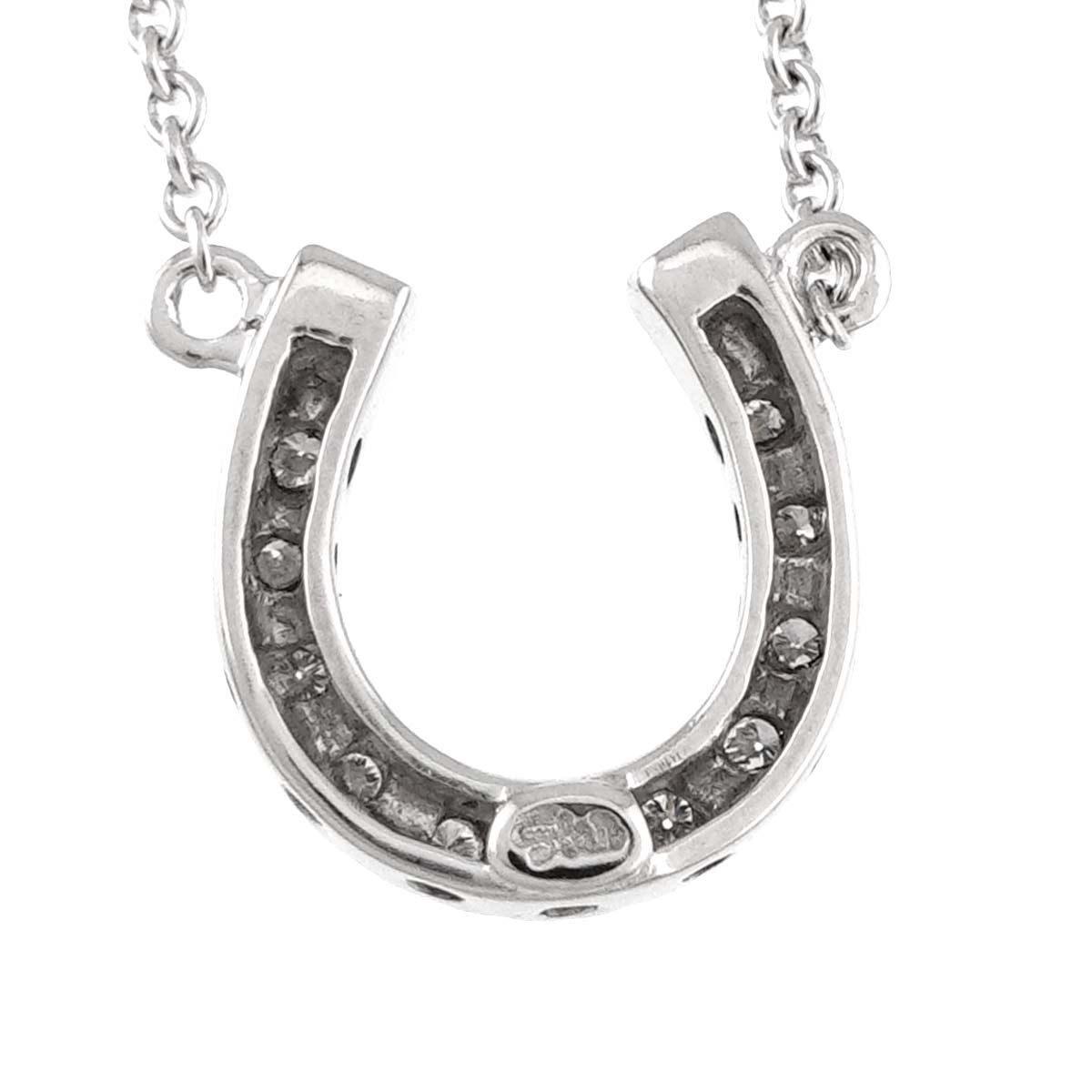 Horseshoe Diamond Necklace 18K WG 750