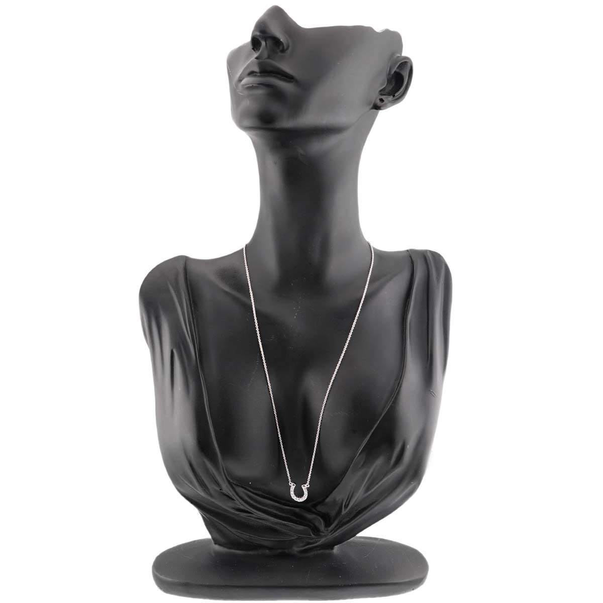 Horseshoe Diamond Necklace 18K WG 750
