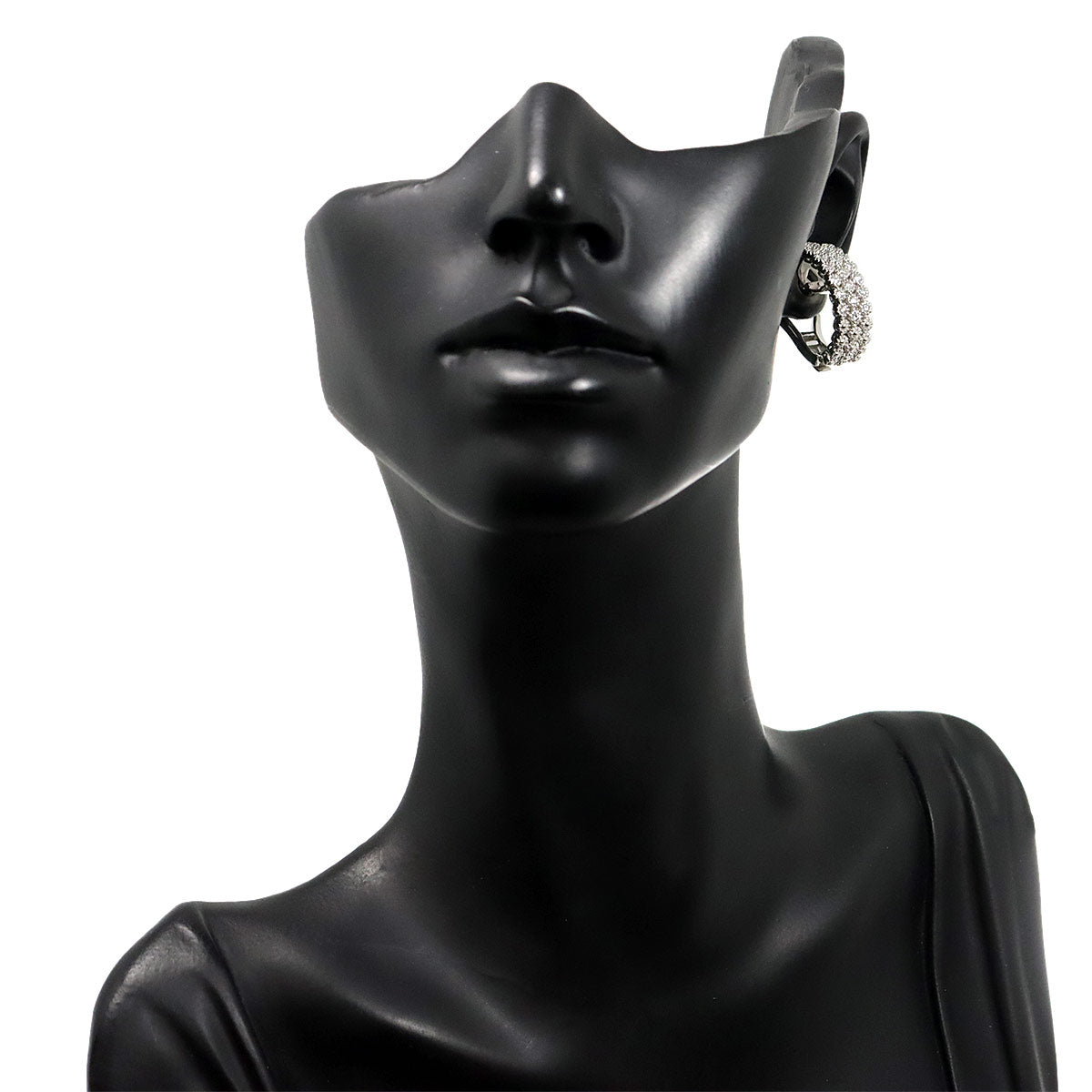 Diamond 0.37ct/0.37ct Earrings Pierced Clip on 18K K18 WG 750