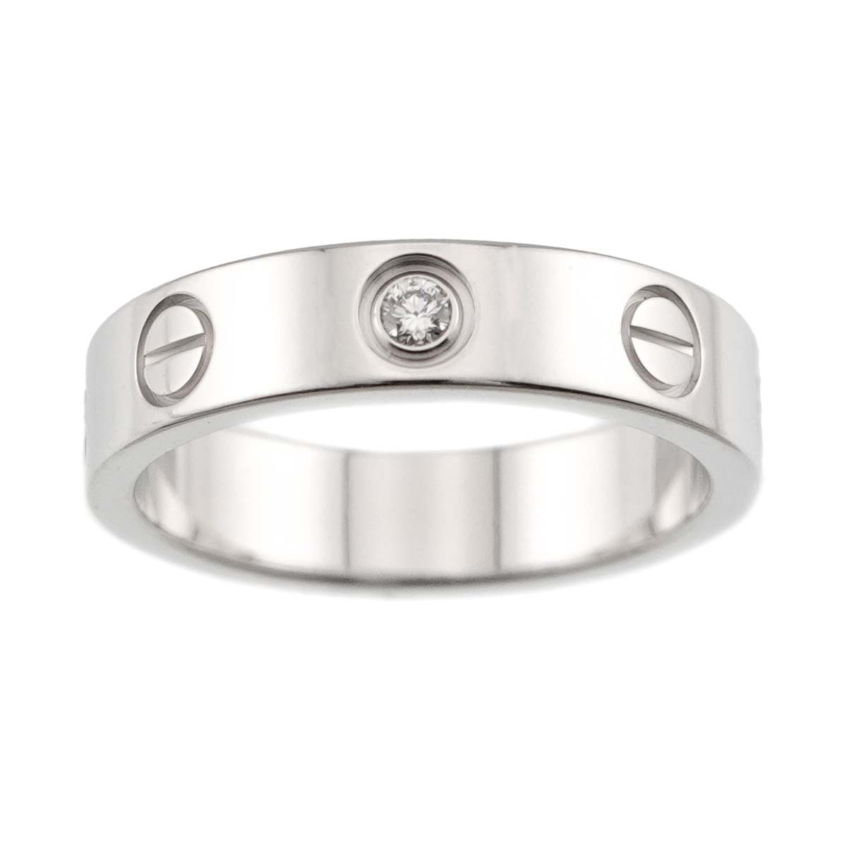 Mini Love Diamond Ring 18K White Gold 750 size46 3.75(US)