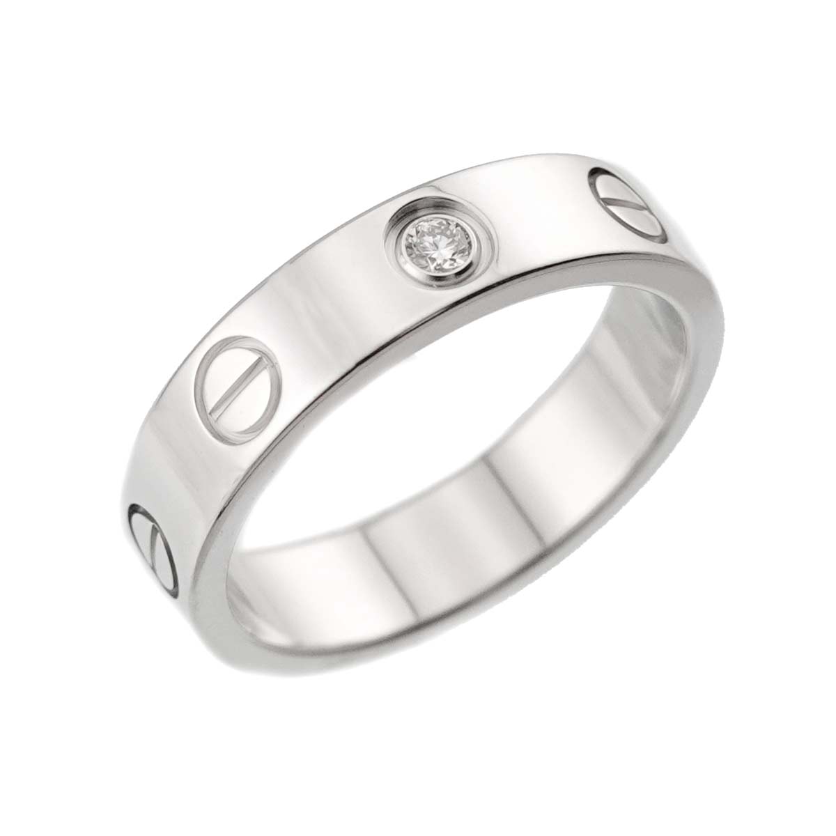 Mini Love Diamond Ring 18K White Gold 750 size46 3.75(US)