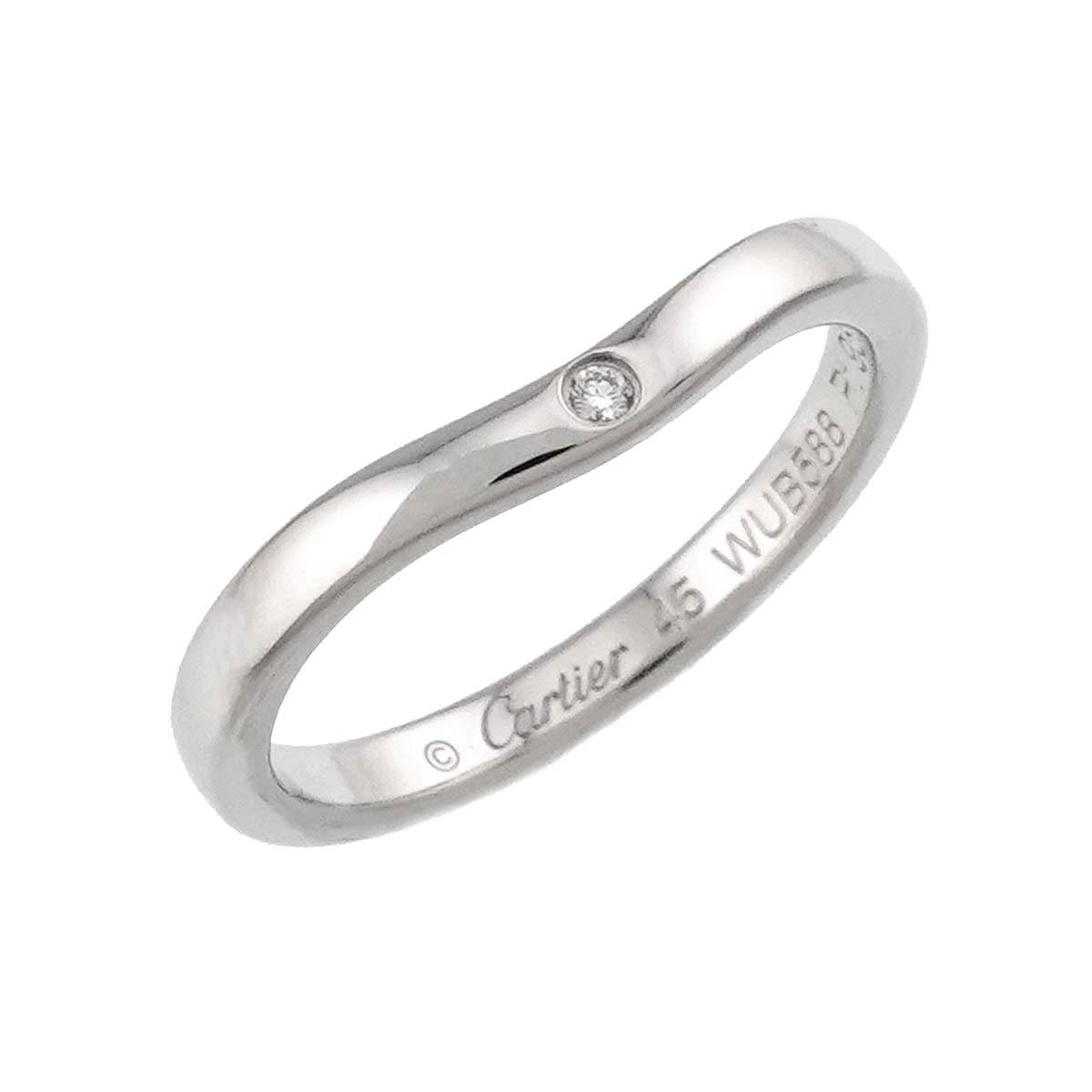 Ballerine curve Diamond Ring Pt Pt size45 3.25(US)