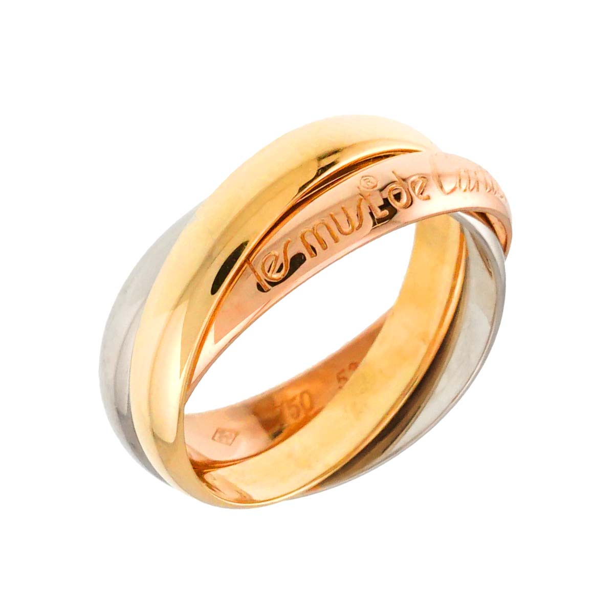 Trinity MM Ring 18K YG WG PG 750 Size52 6(US)