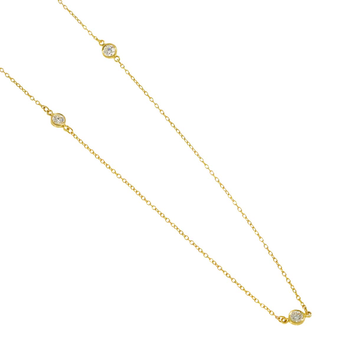 By The Yard Diamond 5P Necklace 18K YG 750