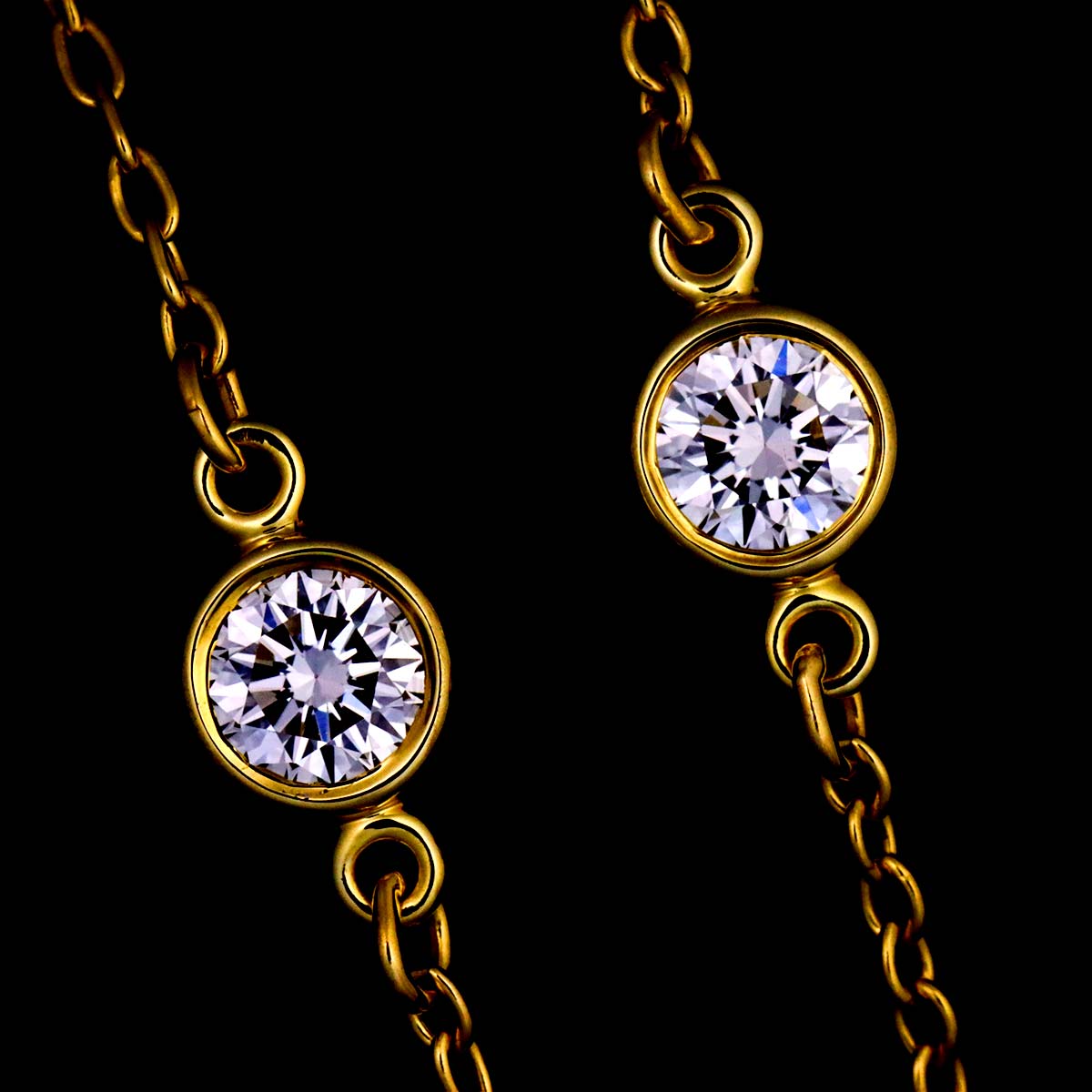 By The Yard Diamond 5P Necklace 18K YG 750