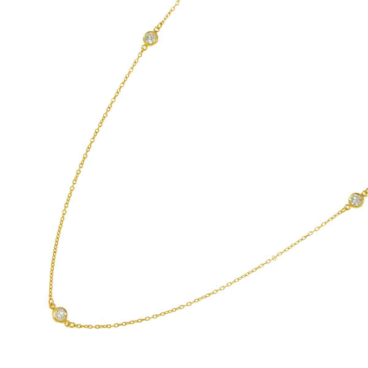 By The Yard Diamond 5P Necklace 18K YG 750