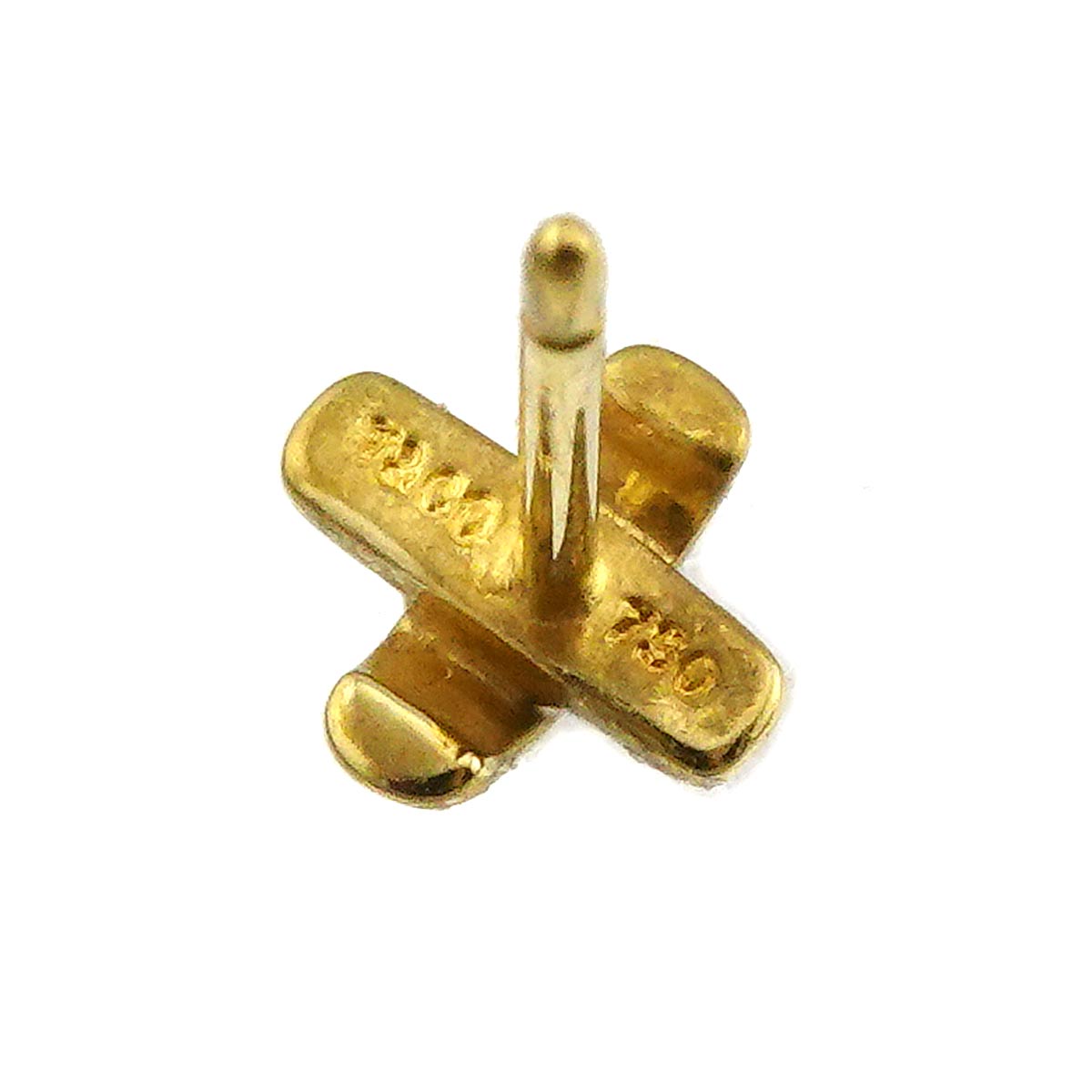 Cross stitch Earrings Pierced 18K Yellow Gold 750