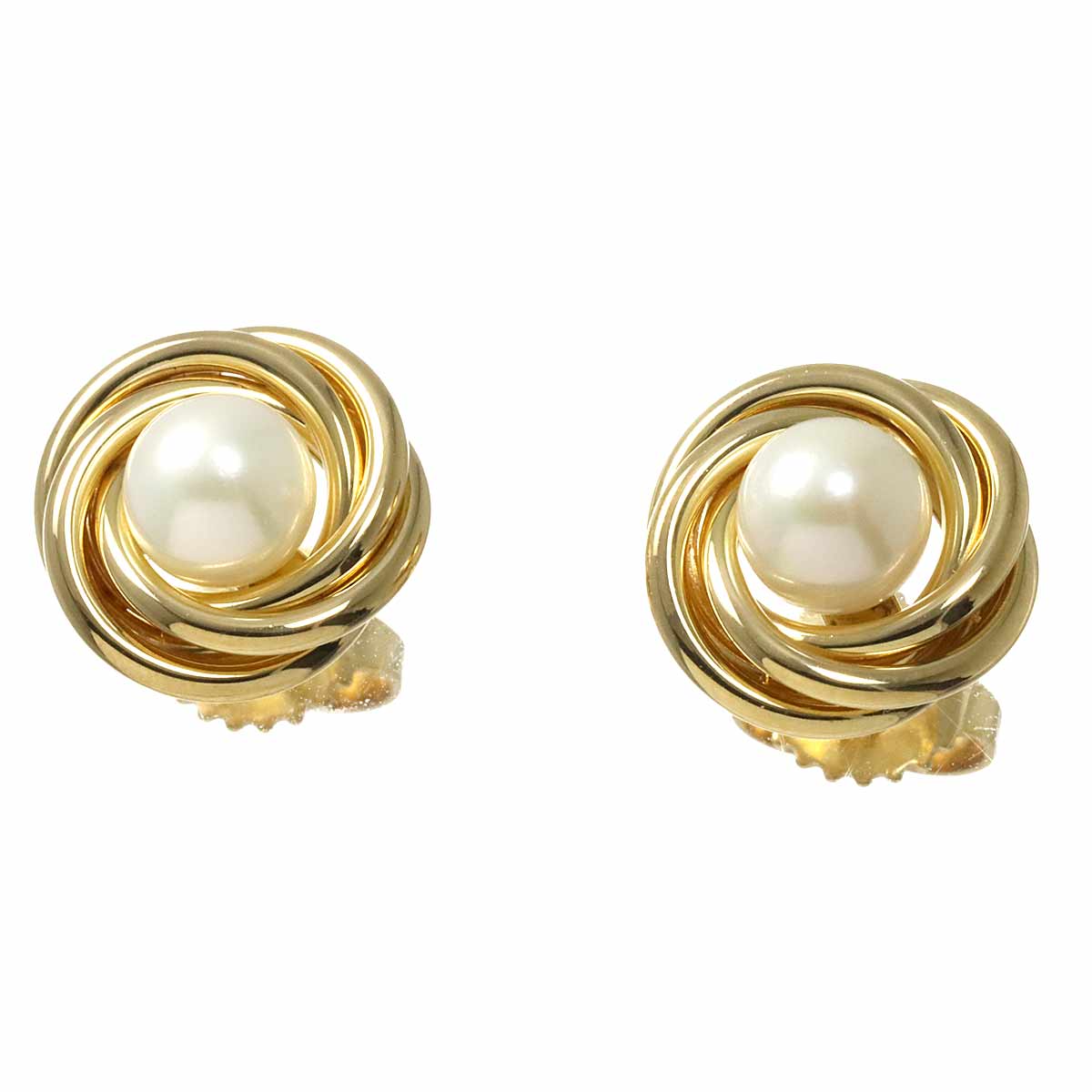Akoya Pearl 5.0mm Earrings Pierced 18K YG 750