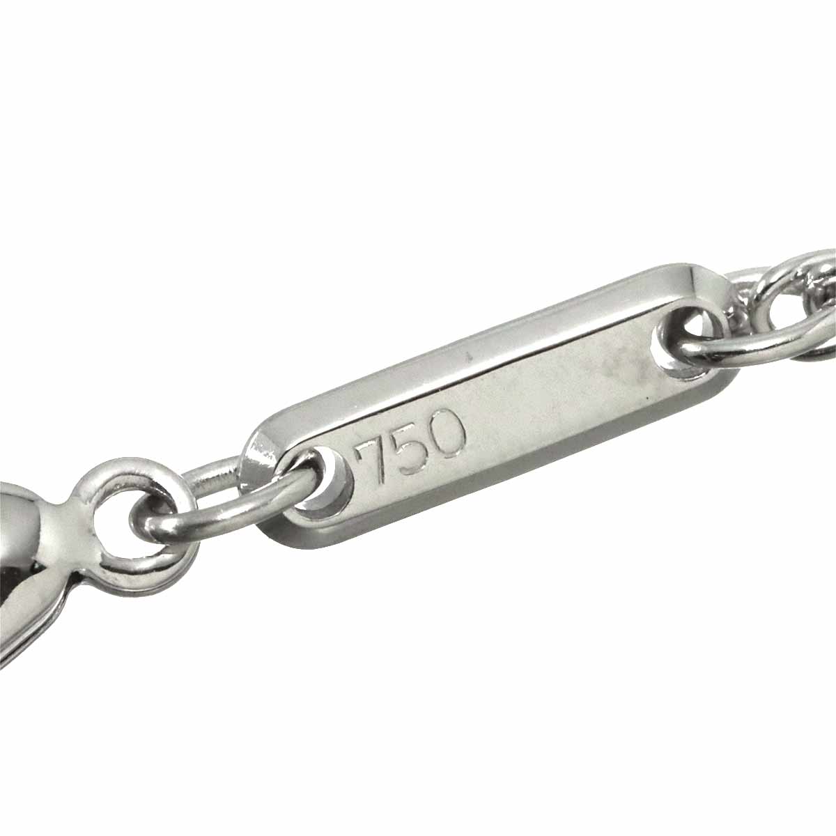 Happy Diamond Heart Necklace 18K White Gold 750