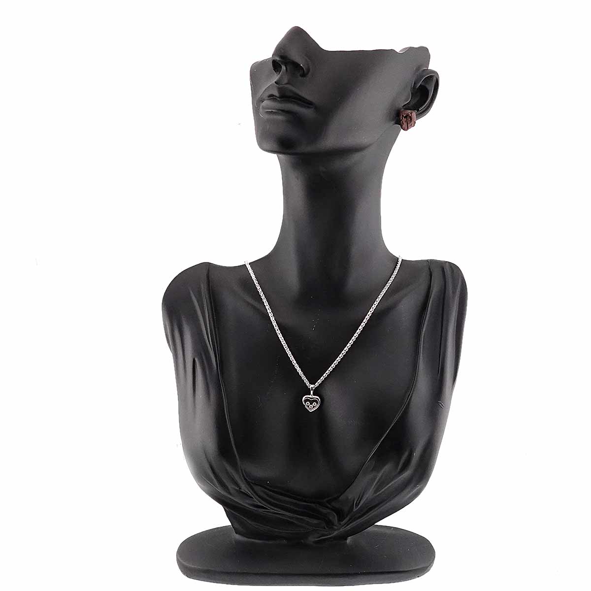 Happy Diamond Heart Necklace 18K White Gold 750