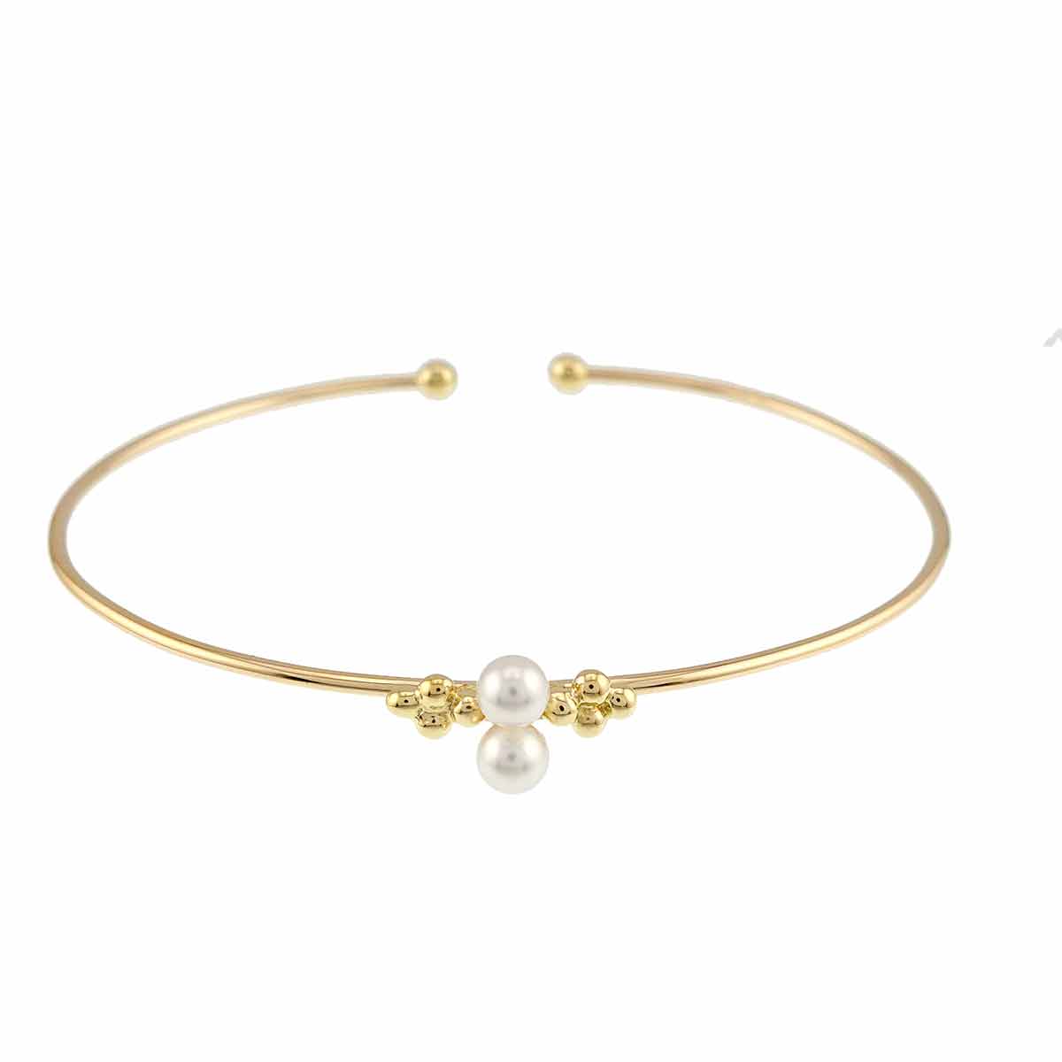 Akoya Pearl 3.8mm Bangles Bracelet 18K YG 750