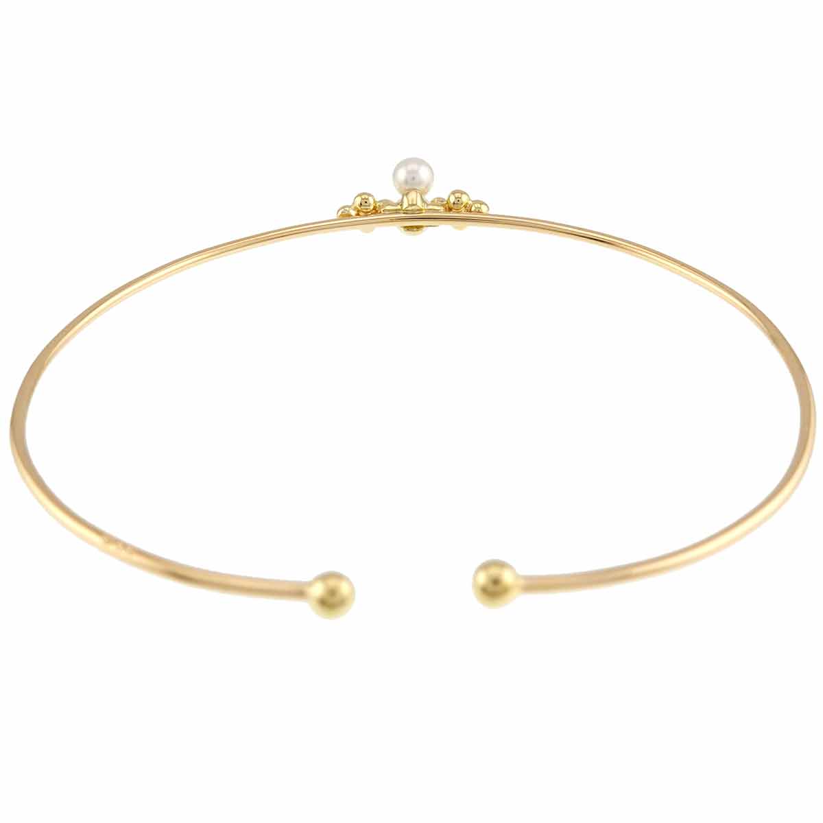 Akoya Pearl 3.8mm Bangles Bracelet 18K YG 750
