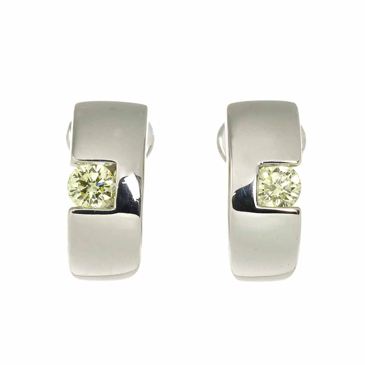 Diamond 0.15ct/0.15ct Earrings Clip on 18K White Gold 750